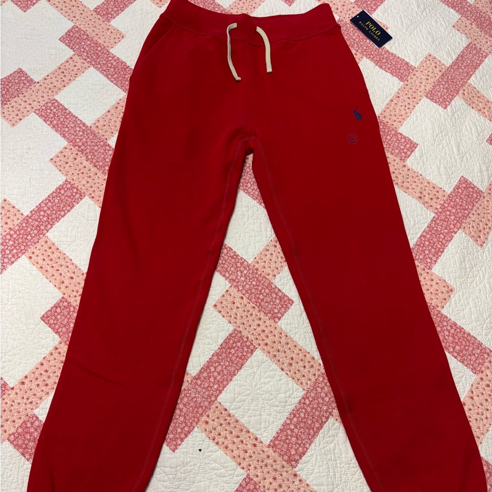 [NWT!] The Ralph Lauren Fleece Sweatpants [Red — XS]